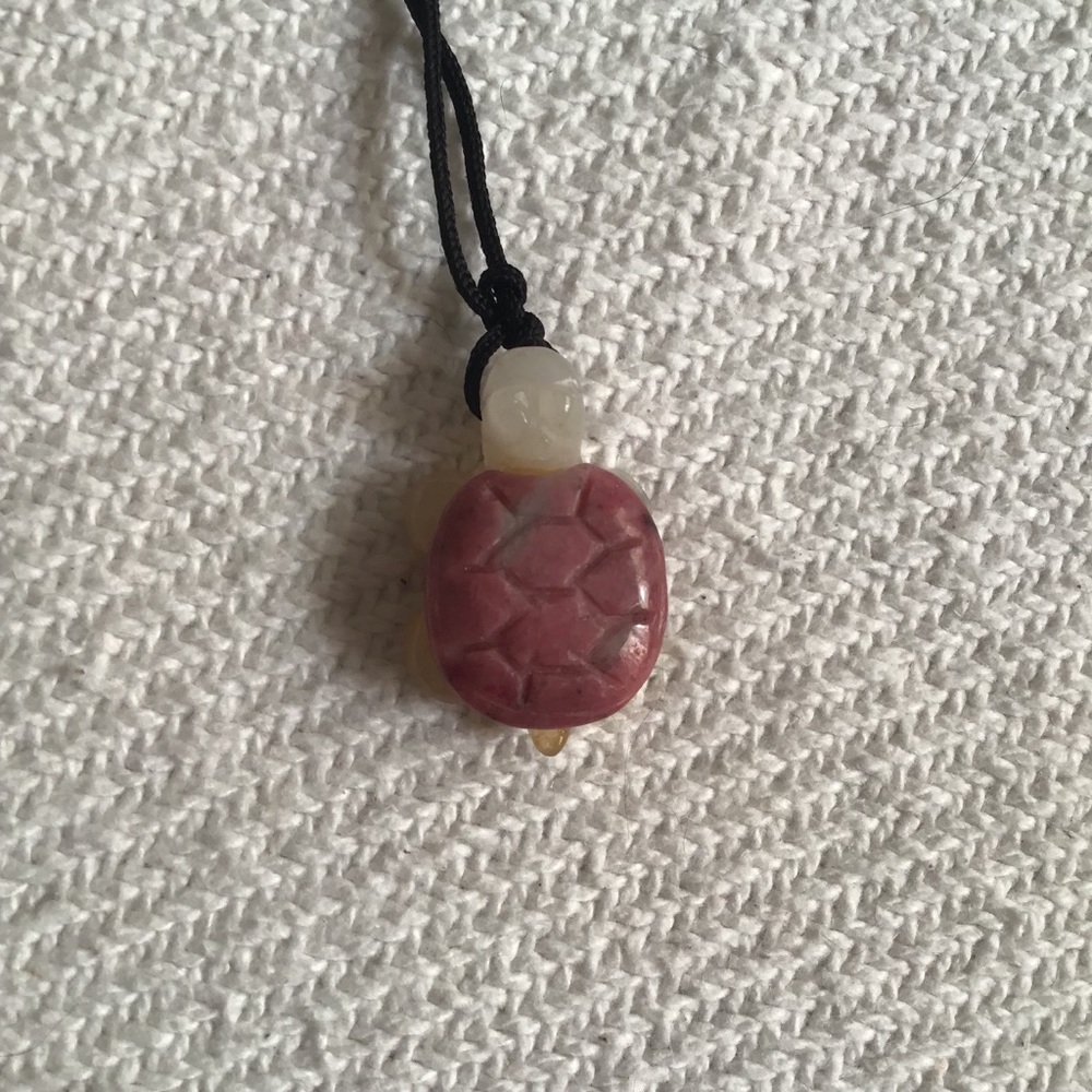 Turtle stone pendant necklace